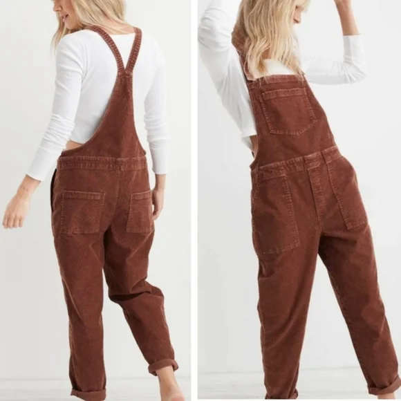 Aerie Werk & Play bib overalls corduroy - Picture 2 of 9